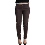 Ermanno Scervino Brown Cotton Low Waist Slim Fit Pants PAN72066 - 29