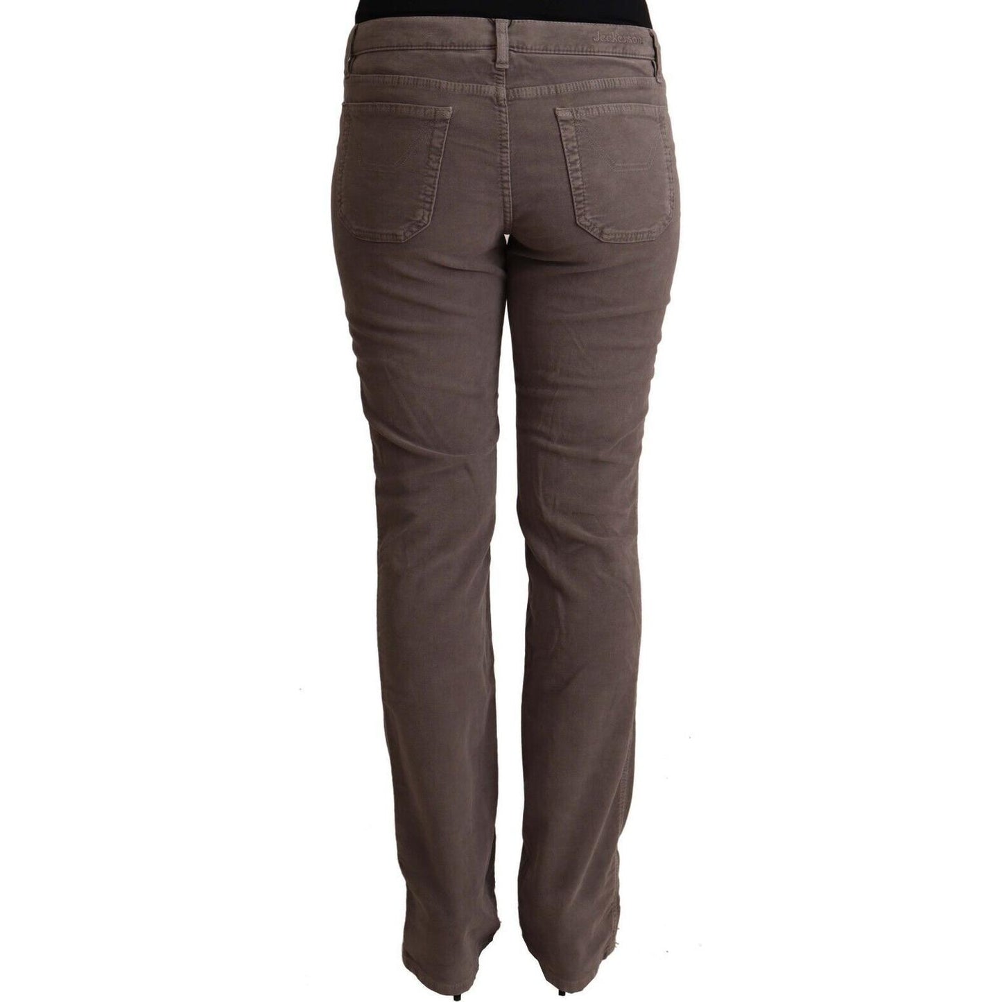 Jeckerson Brown Cotton Low Waist Iconic Patches Leg Denim Jeans PAN72680 - 31