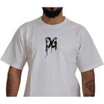 Dolce & Gabbana White Logo Print Cotton Crewneck T-shirt TSH83098- 46