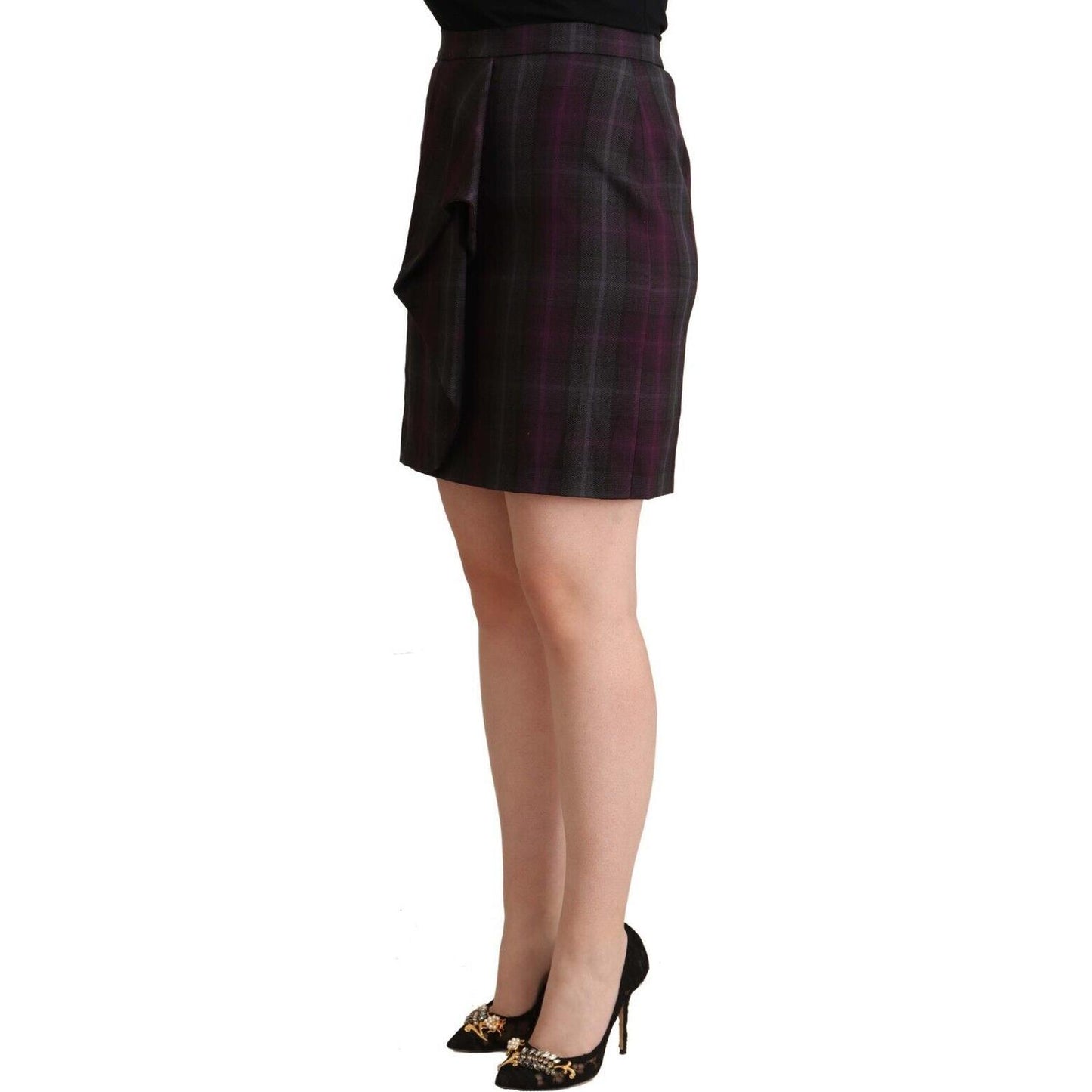 BENCIVENGA Multicolor Checkered Ruffle High Waist Mini Skirt SKI1685 - 46