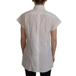 Dolce & Gabbana White Sleeveless Tuxedo Formal Blouse Top TSH7856- 44