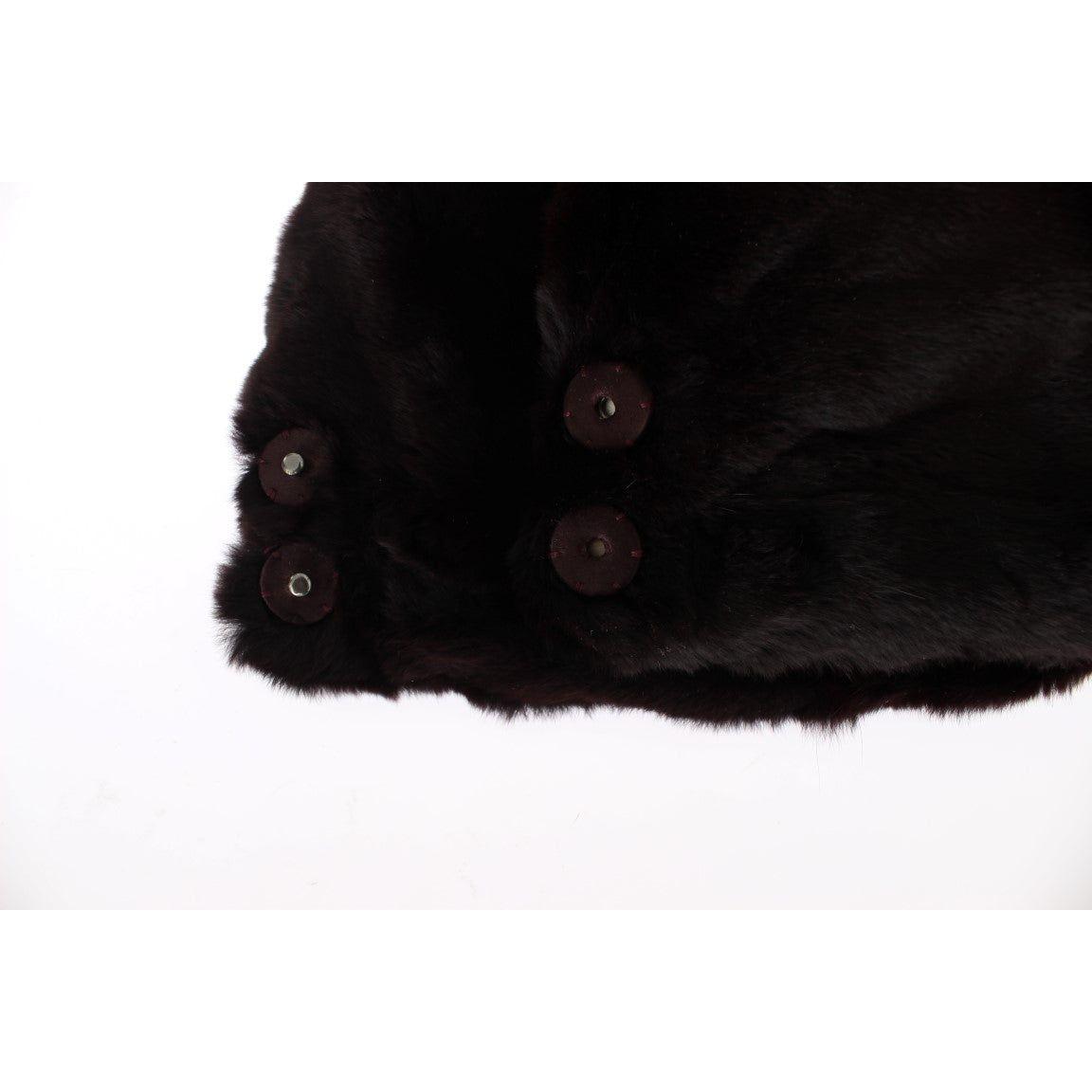 Dolce & Gabbana Purple Weasel Fur Crochet Hood Scarf Hat Hood Scarf