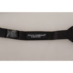 Dolce & Gabbana Black Solid 100% Silk Adjustable Neck Papillon Tie FT3646