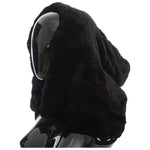 Dolce & Gabbana Black Weasel Fur Crochet Hood Scarf Hat MS811