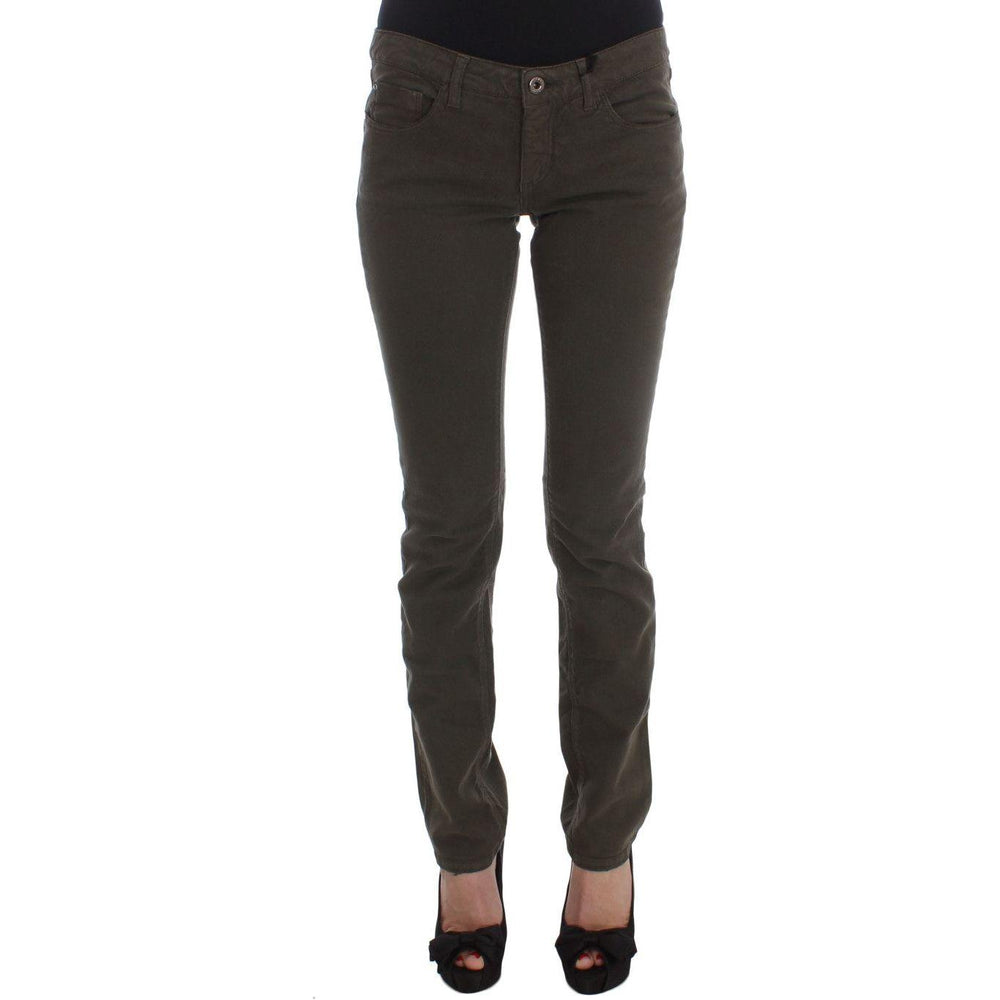 Costume National Green Cotton Blend Slim Fit Jeans SIG32577-1