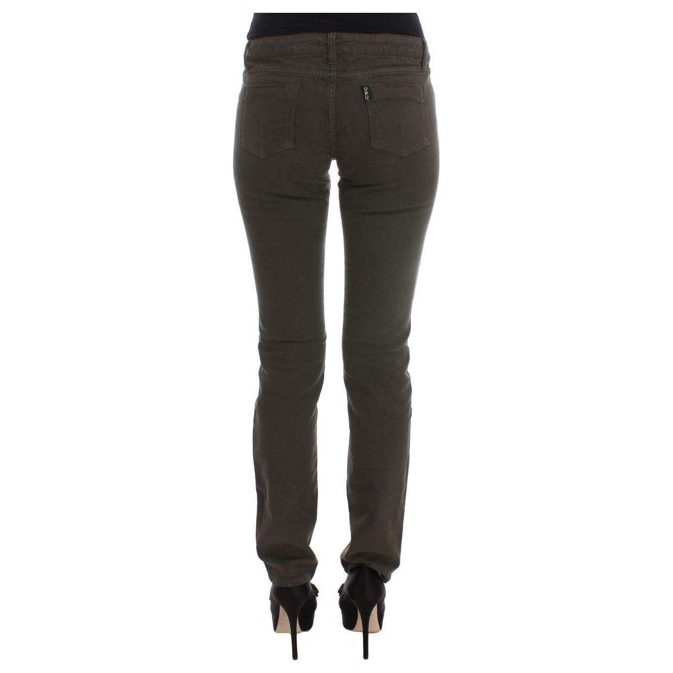 Costume National Green Cotton Blend Slim Fit Jeans SIG32577-1