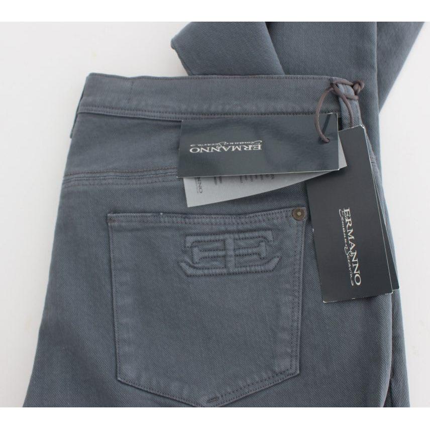 Ermanno Scervino Blue Cotton Blend Slim Fit Bootcut Jeans SIG30289-2