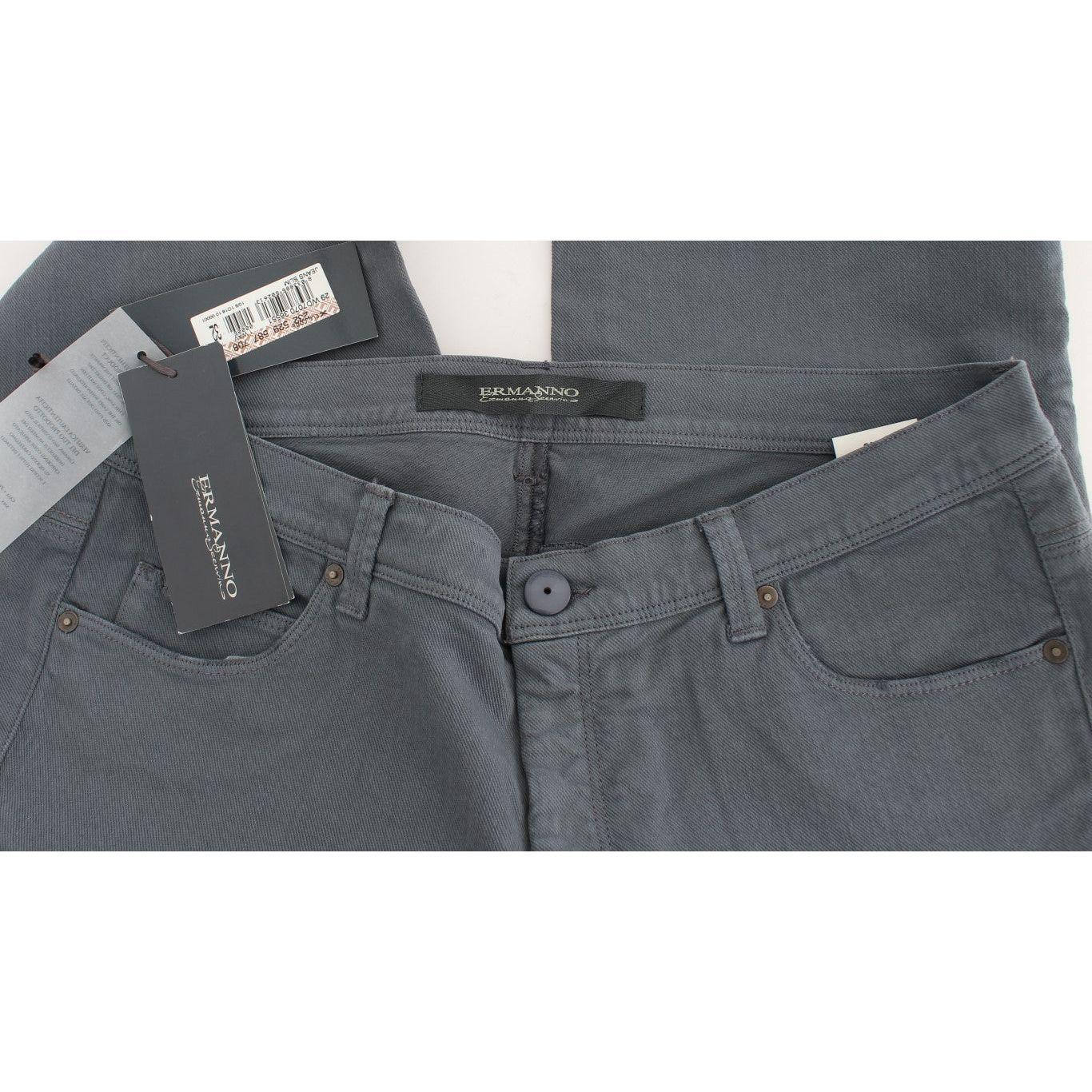 Ermanno Scervino Blue Cotton Blend Slim Fit Bootcut Jeans SIG30289-2