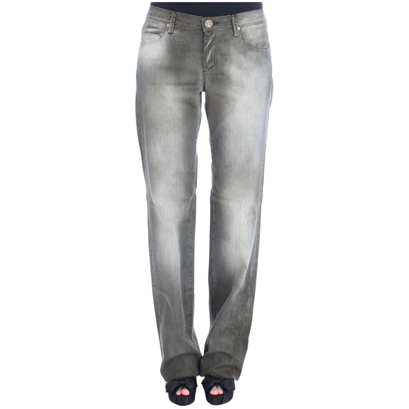 Ermanno Scervino Gray Cotton Blend Loose Fit Boyfriend Jeans SIG30293-1