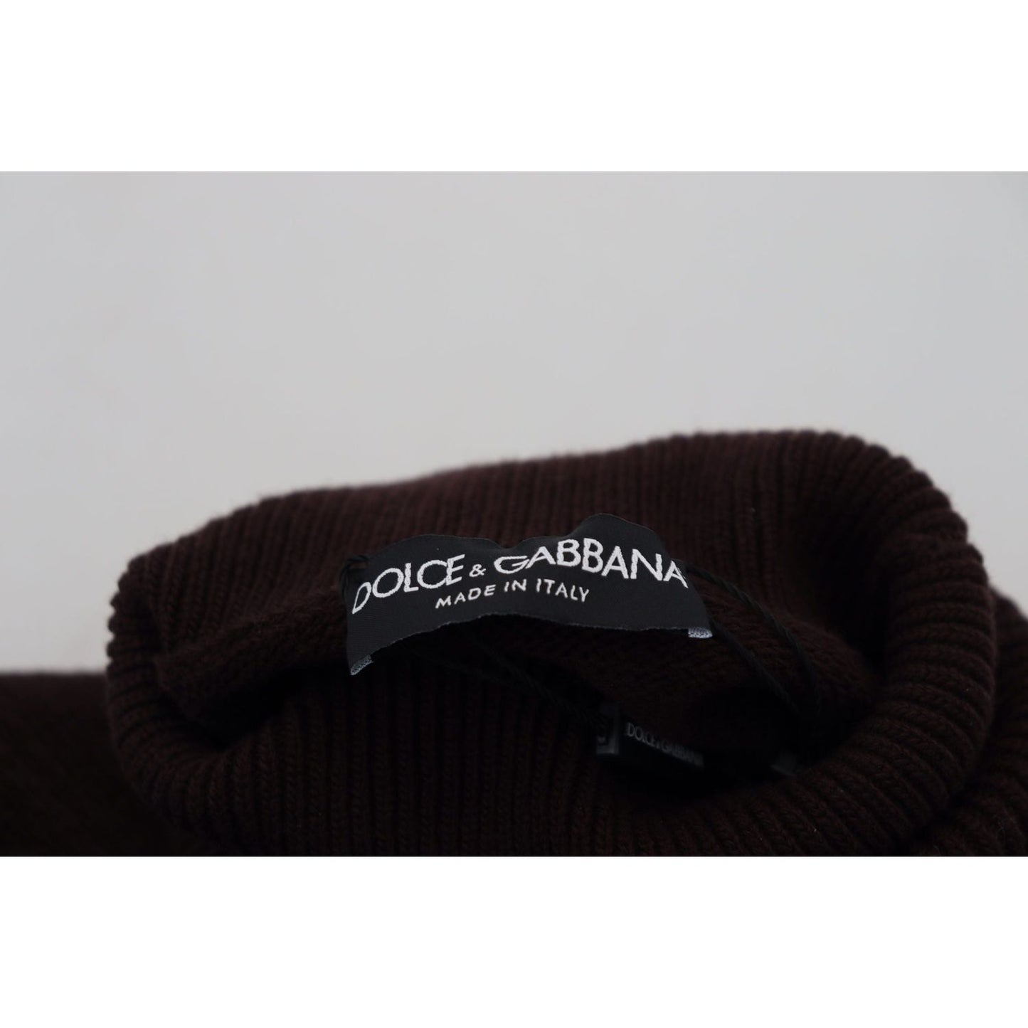 Dolce & Gabbana Brown Wool Turtle Neck Pullover Sweater