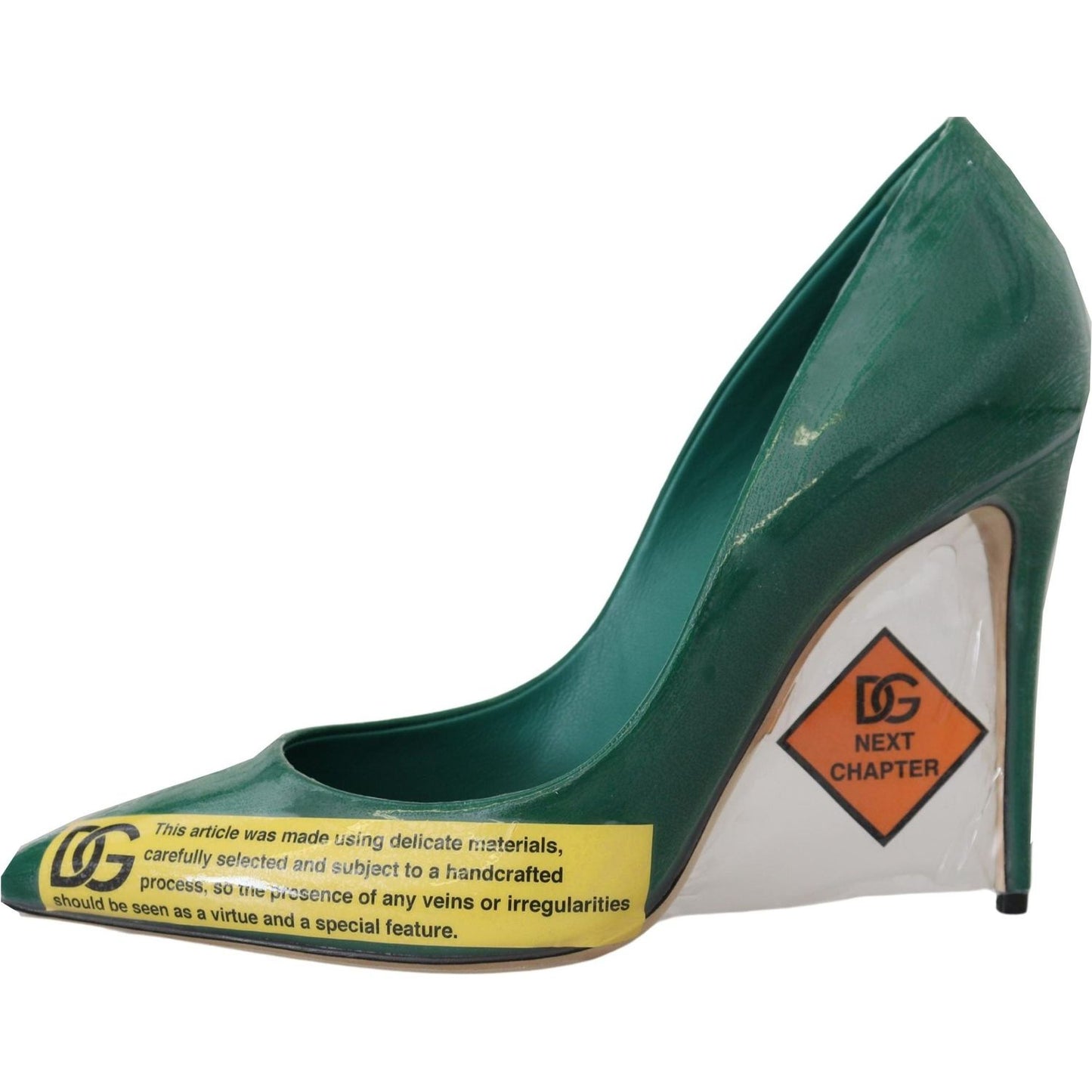 Dolce & Gabbana Green Leather Heels Pumps Plastic Shoes LA10079- 36