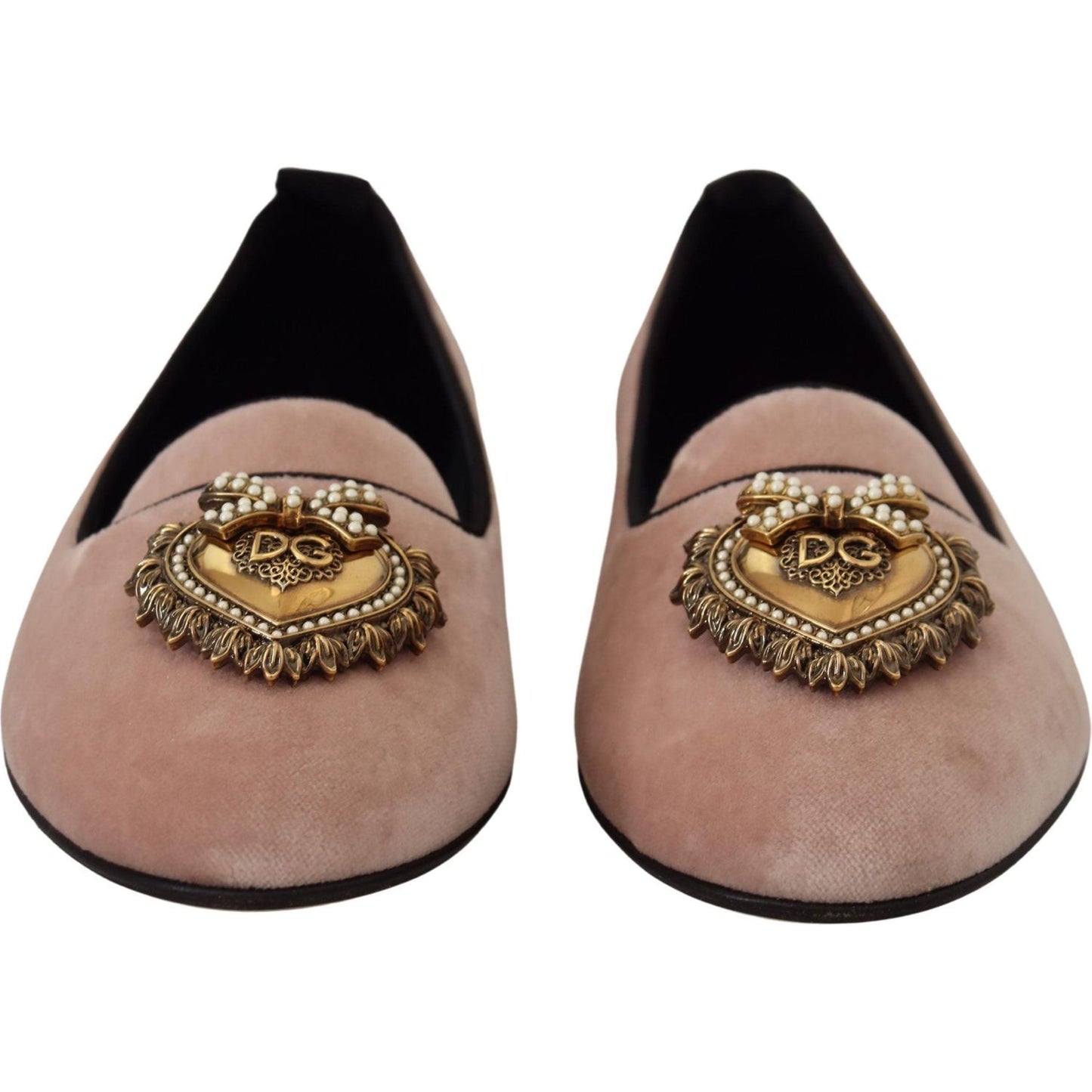 Dolce & Gabbana Pink Velvet Slip Ons Loafers Flats Shoes LA10084- 36