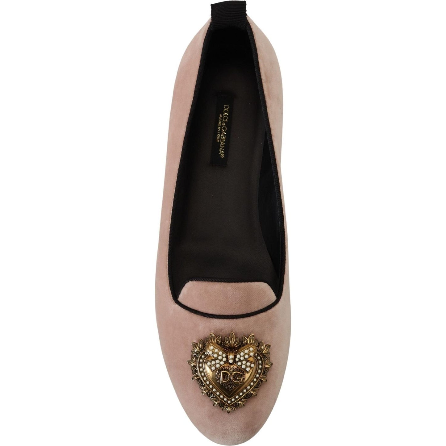 Dolce & Gabbana Pink Velvet Slip Ons Loafers Flats Shoes LA10084- 36