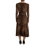 Dolce & Gabbana Brown Leopard Wrap A-line Maxi Viscose Dress DR28712- 36