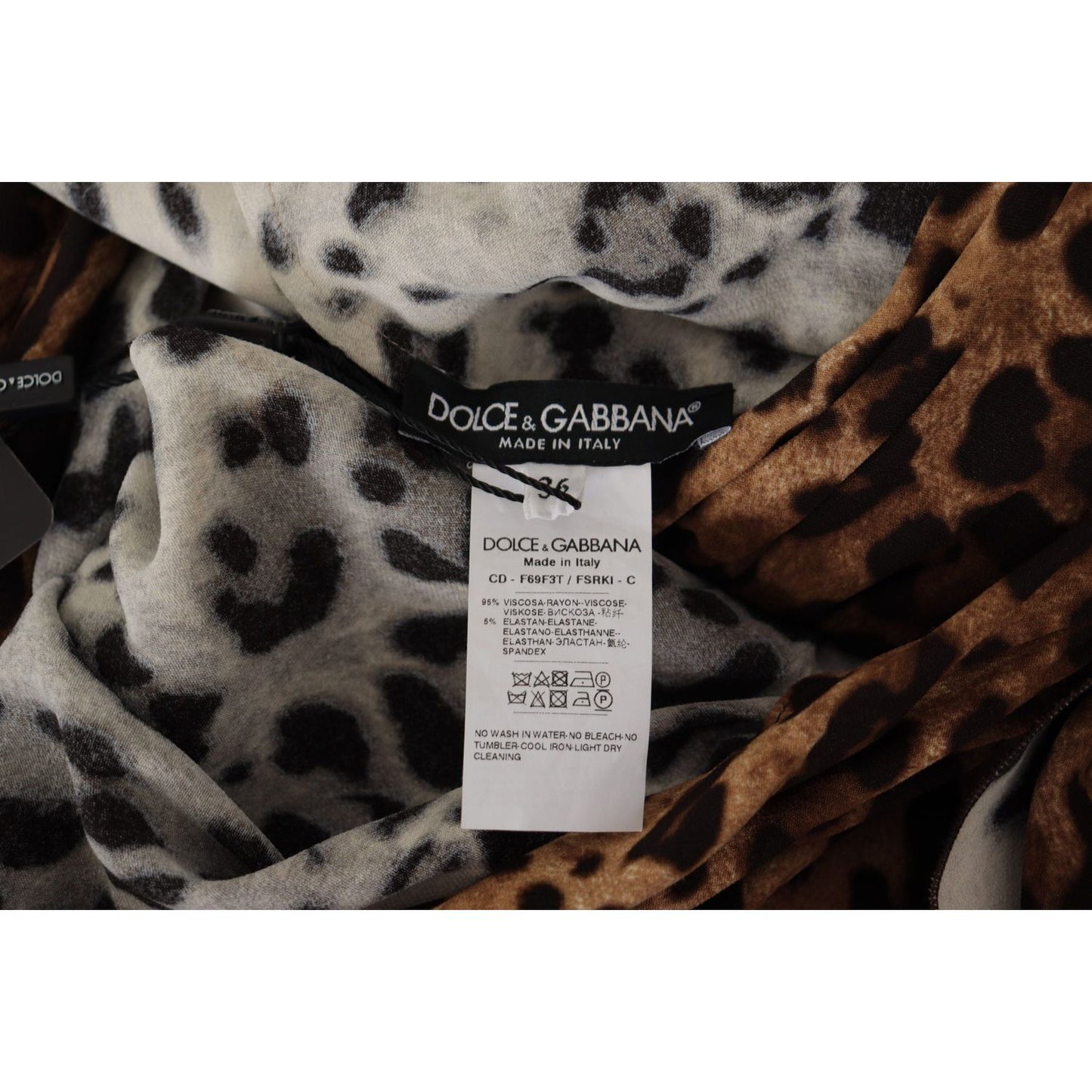 Dolce & Gabbana Brown Leopard Wrap A-line Maxi Viscose Dress DR28712- 36