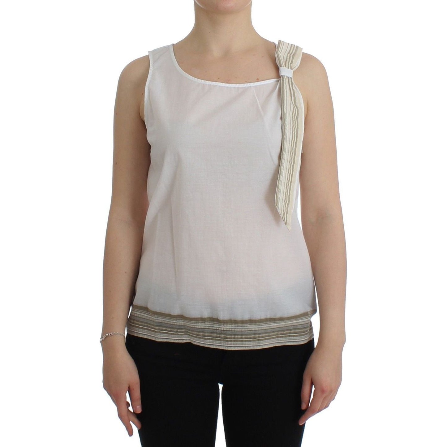 Ermanno Scervino White Top Blouse Tank Shirt Sleeveless SIG11503-1