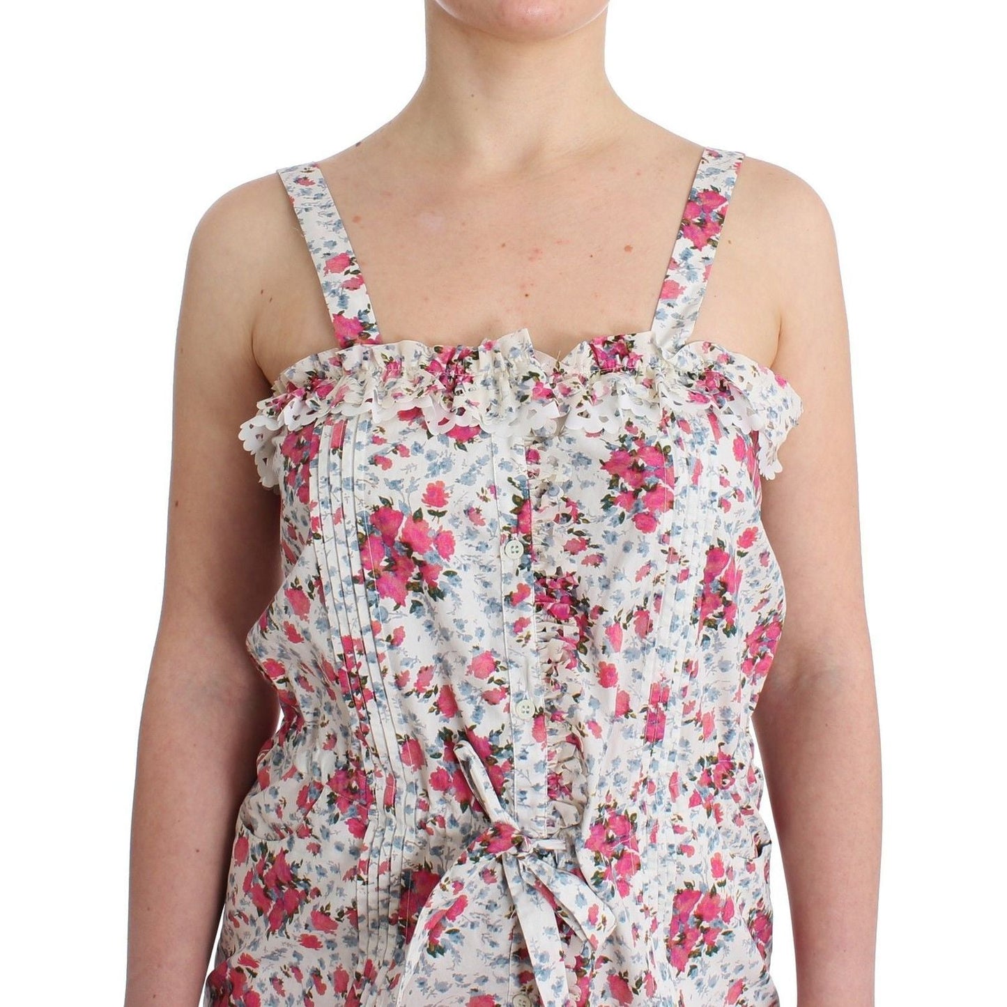 Ermanno Scervino Beachwear Pink Floral Beach Mini Dress Short SIG11510-4