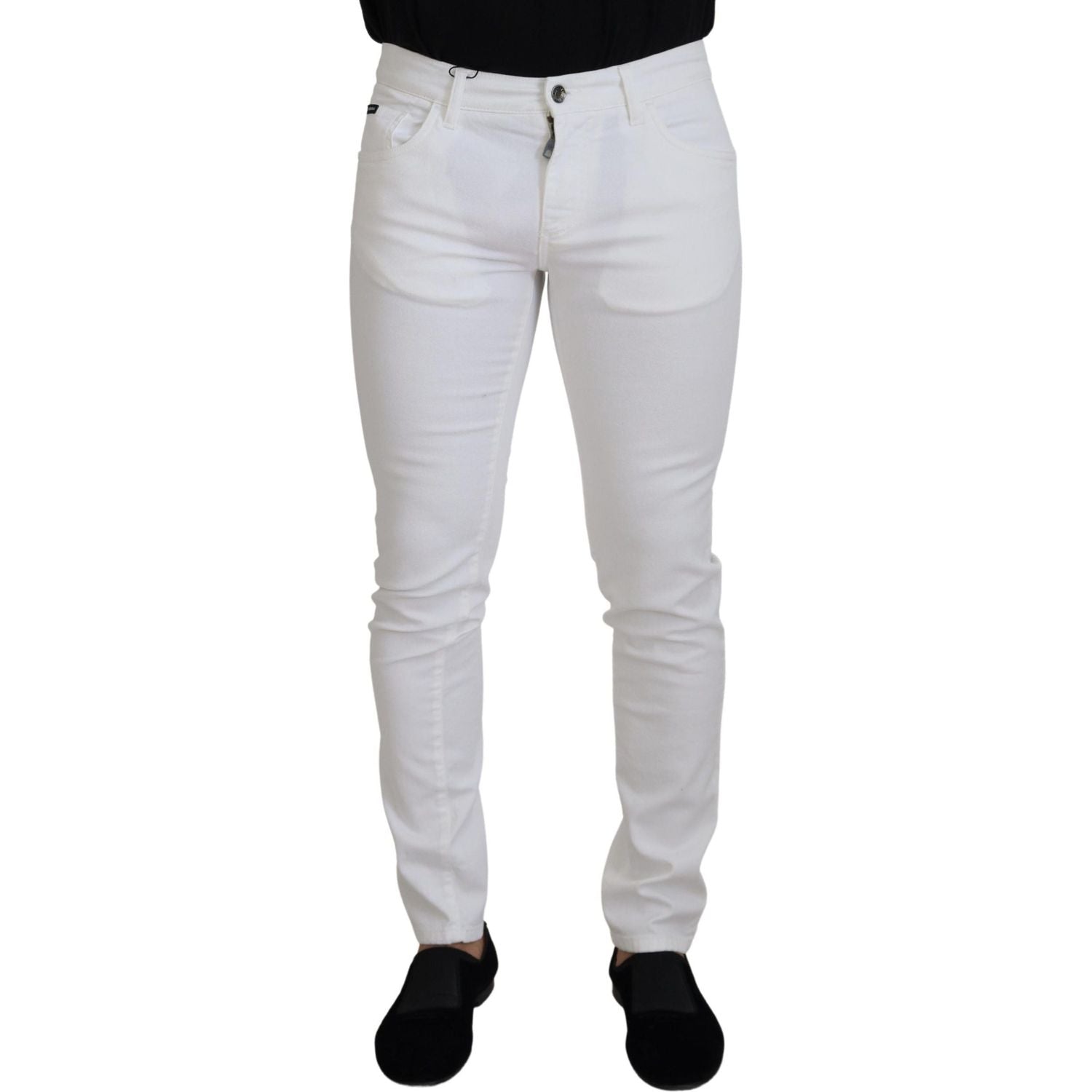 Dolce & Gabbana White Slim Skinny Stretch Cotton Denim Jeans