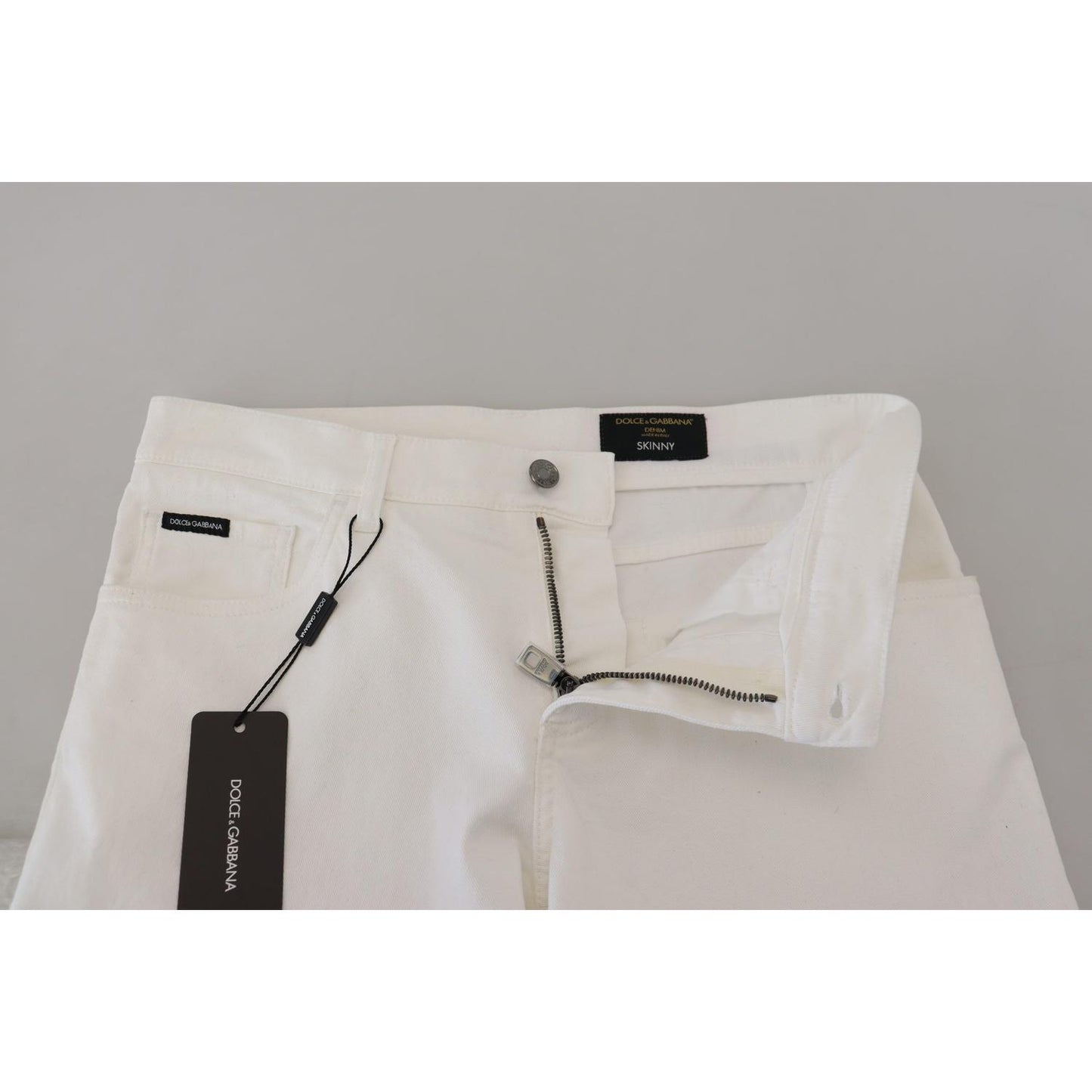 Dolce & Gabbana White Slim Skinny Stretch Cotton Denim Jeans PAN73308- 44