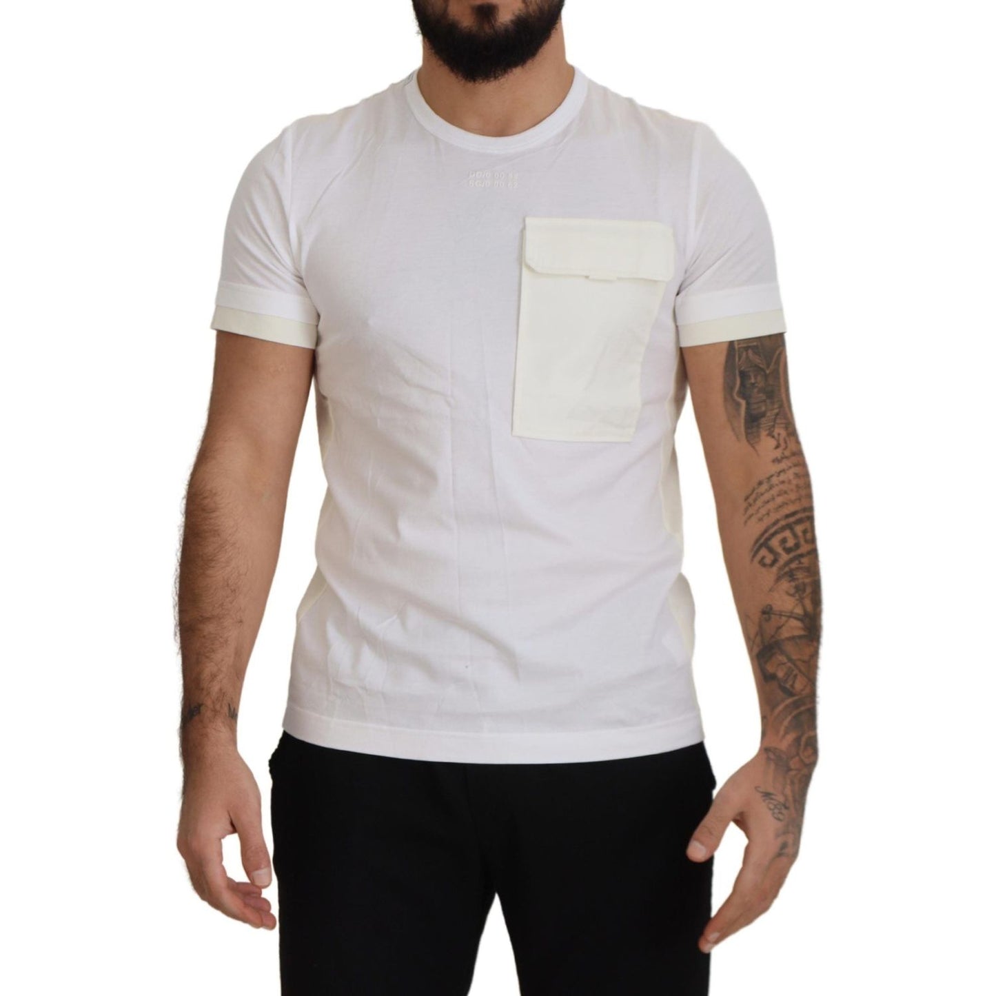 Dolce & Gabbana White Flap Pocket Short Sleeves T-shirt TSH8171- 48