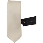 Daniele Alessandrini Off White Silk Men Necktie Adjustable Accessory Tie