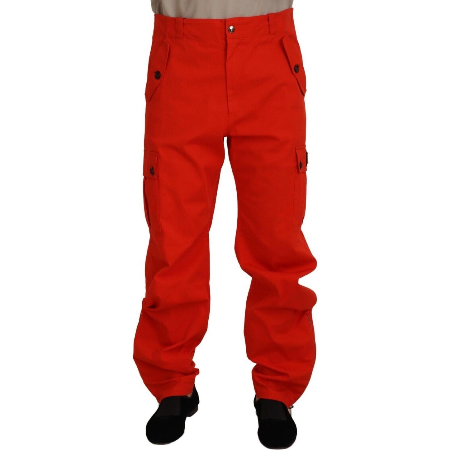 Dolce & Gabbana Red Cargo Men Trousers Cotton Pants PAN74386 - 48
