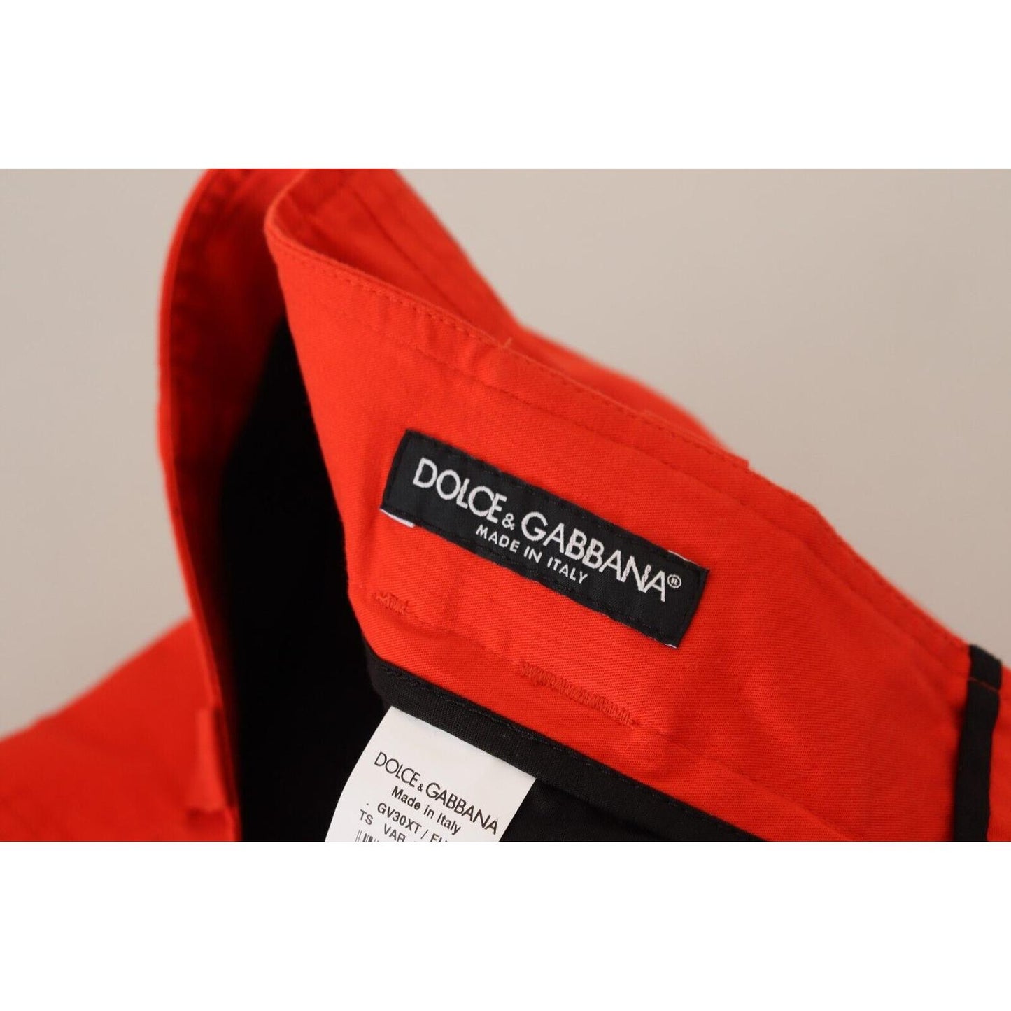 Dolce & Gabbana Red Cargo Men Trousers Cotton Pants PAN74386 - 48