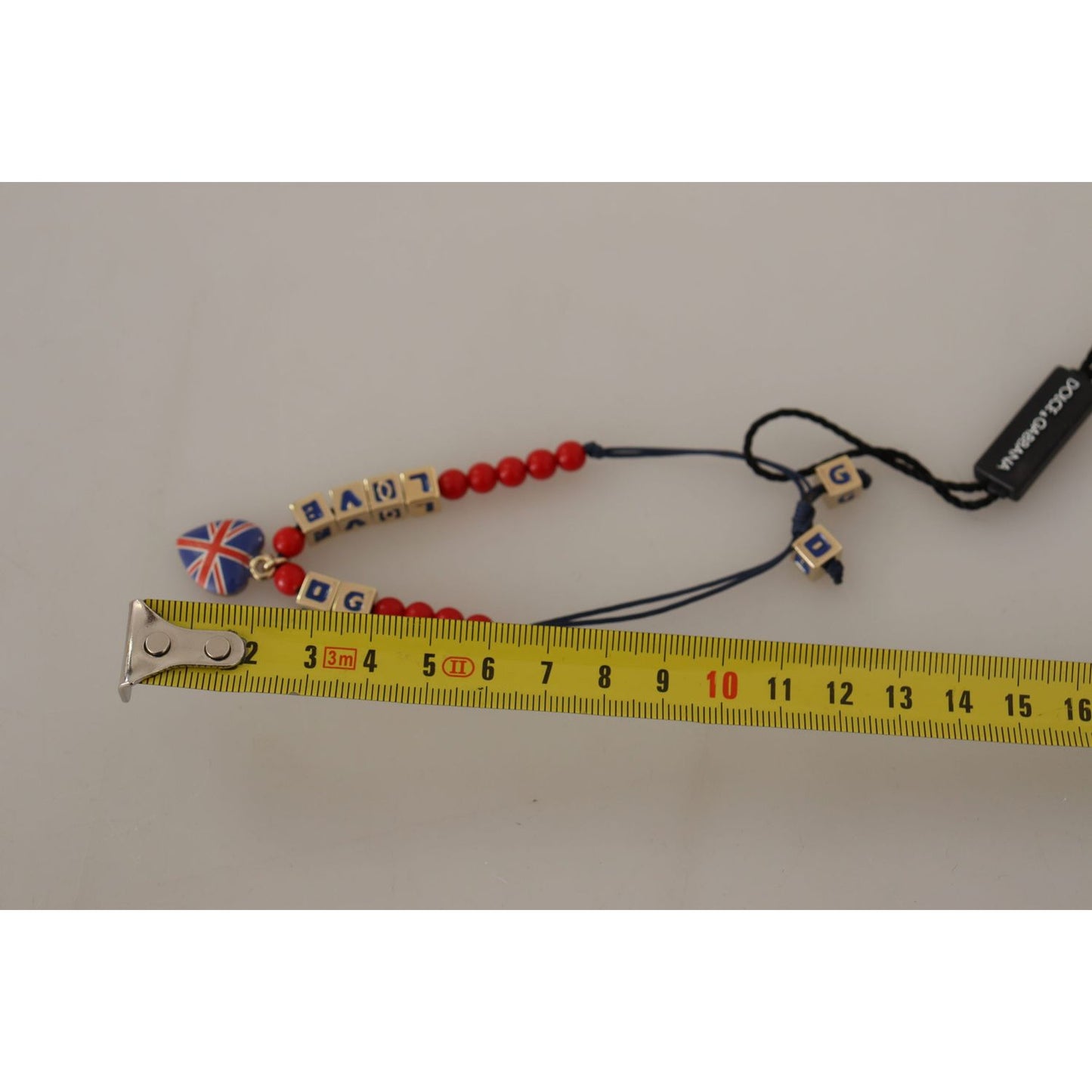 Dolce & Gabbana Red Blue Beaded DG LOVES LONDON Flag Branded Bracelet SMY100974