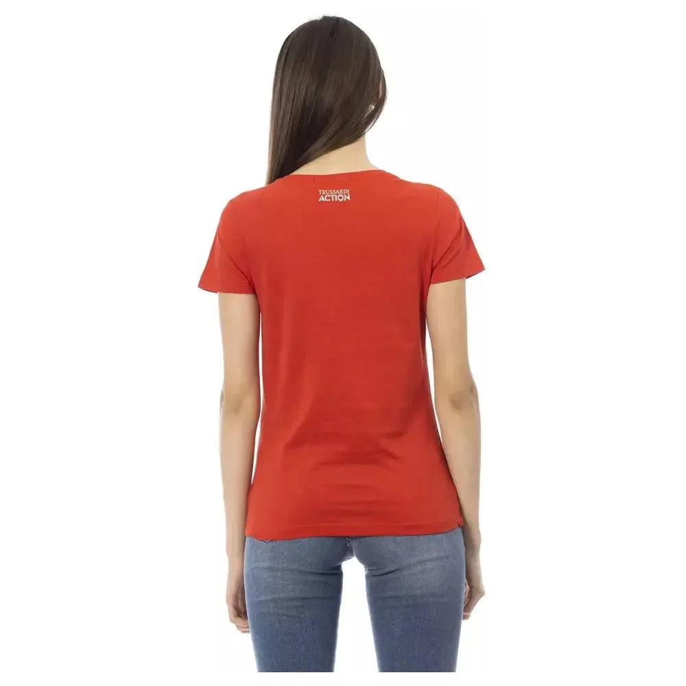 Trussardi Action Red Cotton Women T-Shirt