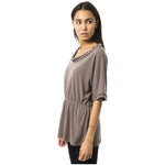 BYBLOS Gray Polyester Women T-Shirt BY-17696-IT42|M