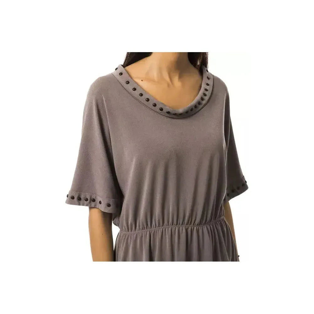 BYBLOS Gray Polyester Women T-Shirt BY-17696-IT42|M