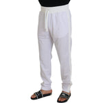 Dolce & Gabbana White Polyester Crown Logo Jogger Pants PAN73243 - 48