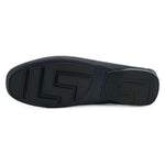 Versace Elegant Navy Blue Calf Leather Loafers