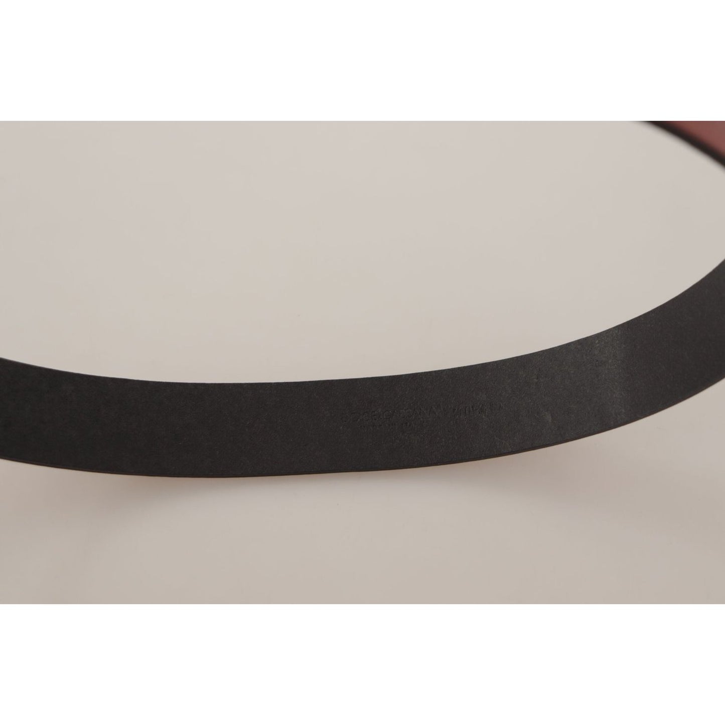 Dolce & Gabbana Red Leather Gold Logo Engraved Metal Buckle Belt BEL8671 - 85