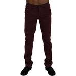CYCLE Maroon Cotton Stretch Skinny Casual Men Pants PAN72395 - 46