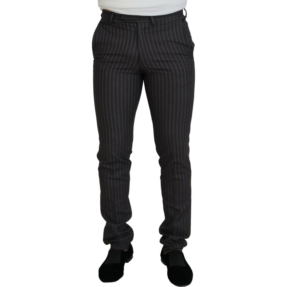 BENCIVENGA Elegant Striped Dress Pants for Men BENCIVENGA Black
