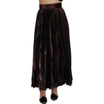Dolce & Gabbana Brown Polyester High Waist A-line Maxi Skirt SKI1813 - 40