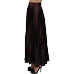 Dolce & Gabbana Brown Polyester High Waist A-line Maxi Skirt SKI1813 - 40