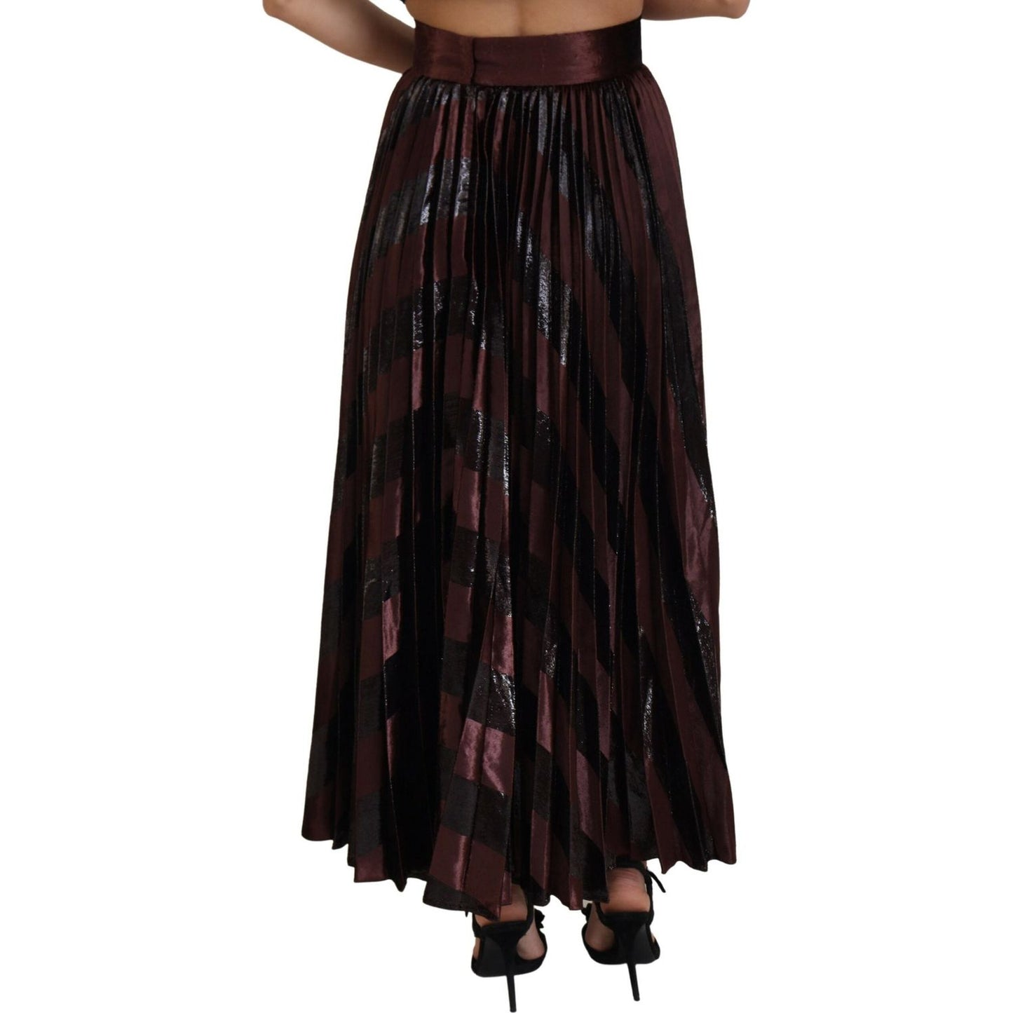 Dolce & Gabbana Brown Polyester High Waist A-line Maxi Skirt SKI1813 - 40