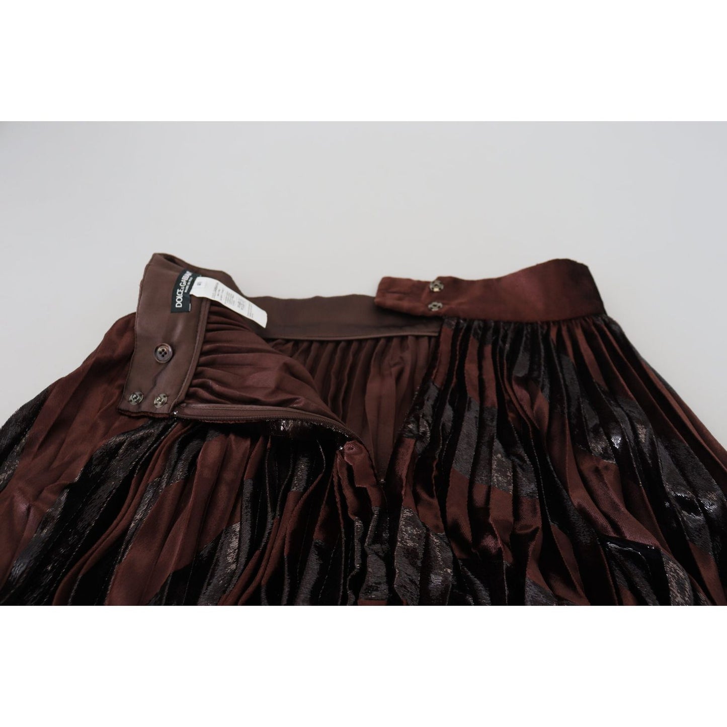 Dolce & Gabbana Brown Polyester High Waist A-line Maxi Skirt SKI1813 - 40