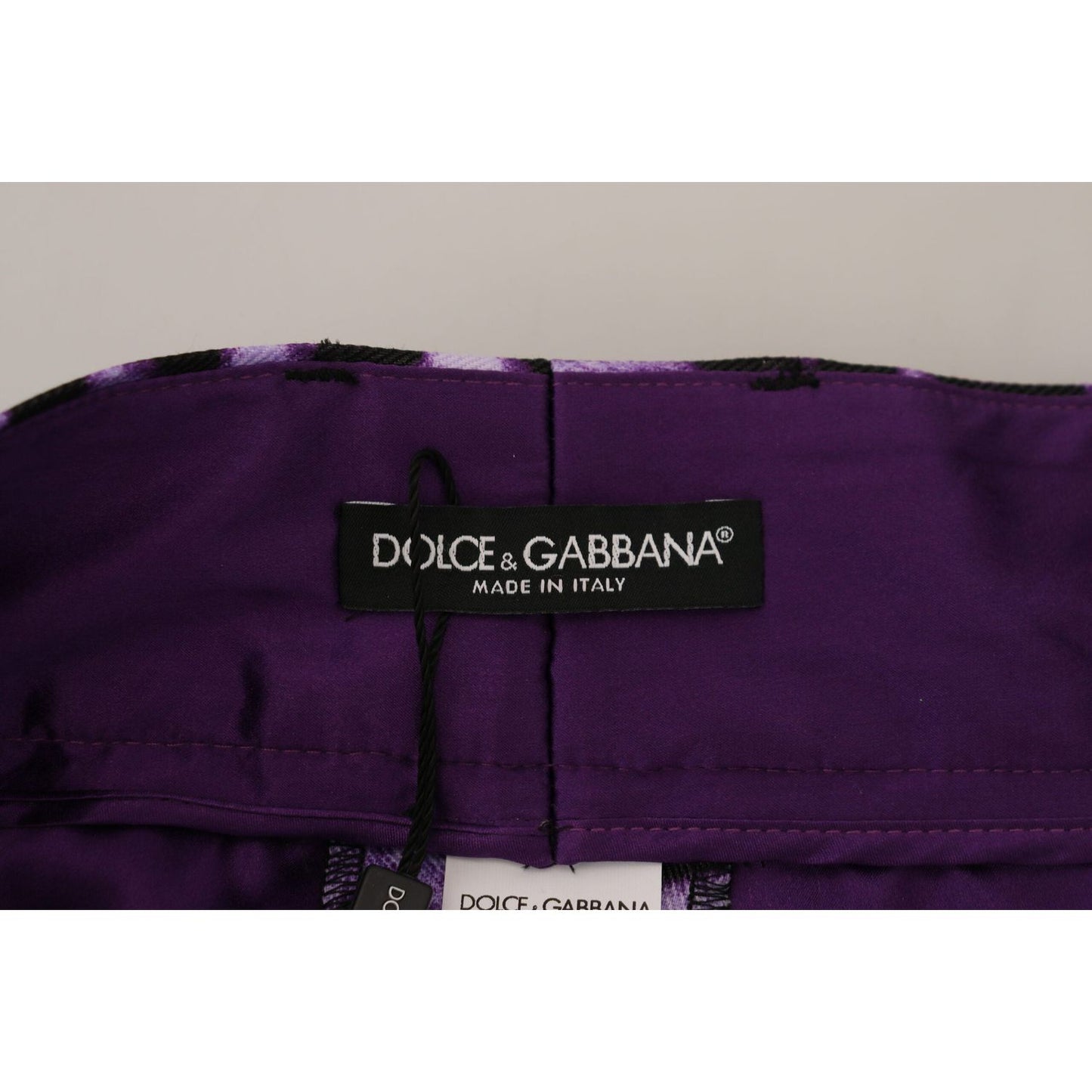 Dolce & Gabbana Purple Leopard Print High Waist Pants PAN74183- 40