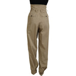 Dolce & Gabbana Brown Cotton High Waist Tapered Pants PAN74589- 40
