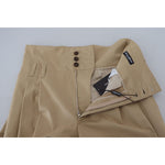 Dolce & Gabbana Brown Cotton High Waist Tapered Pants PAN74589- 40