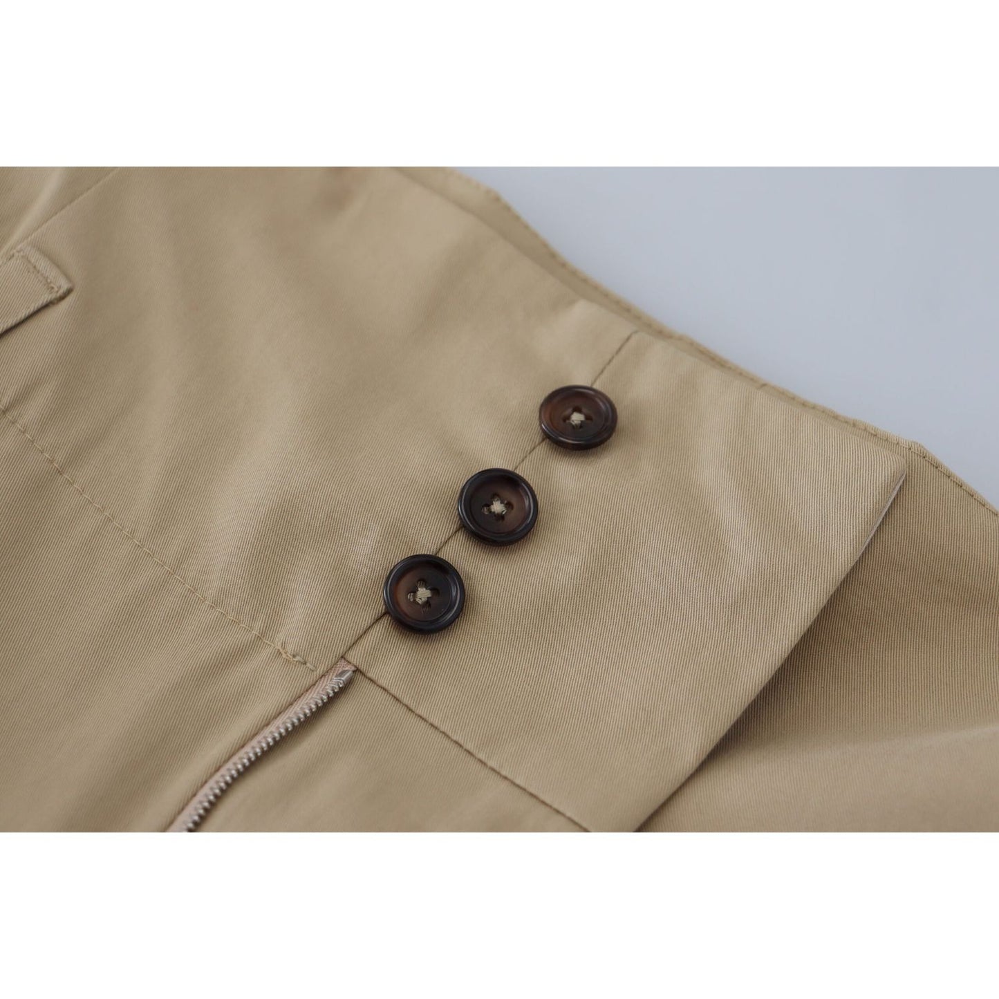 Dolce & Gabbana Brown Cotton High Waist Tapered Pants PAN74589- 40