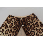Dolce & Gabbana Brown Leopard Print Wool A-line Mini Skirt SKI1868- 40