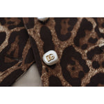 Dolce & Gabbana Brown Leopard Print Wool A-line Mini Skirt SKI1868- 40