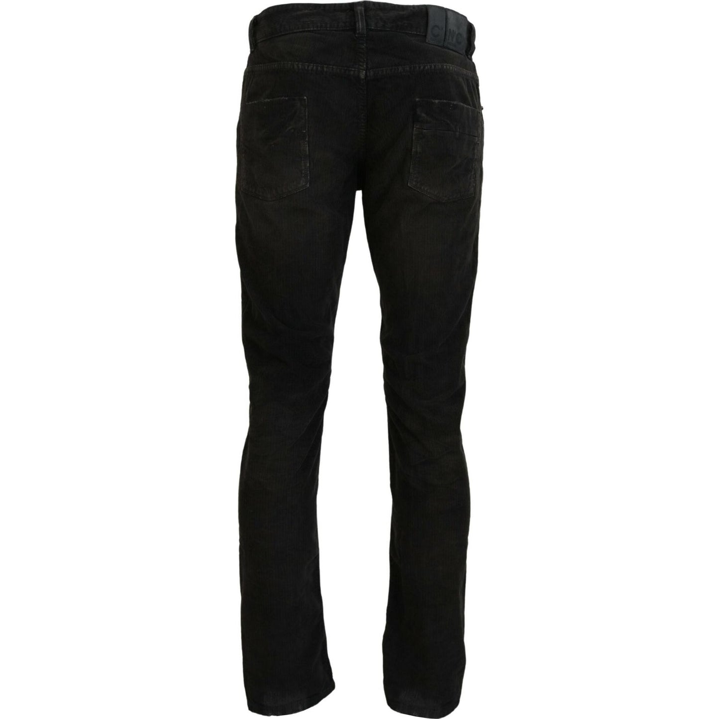 Costume National Gray Cotton Corduroy Men Casual Jeans