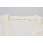 Patrizia Pepe Ivory V-Neck Long Sleeves Women Blouse Top TSH6998 -IT1