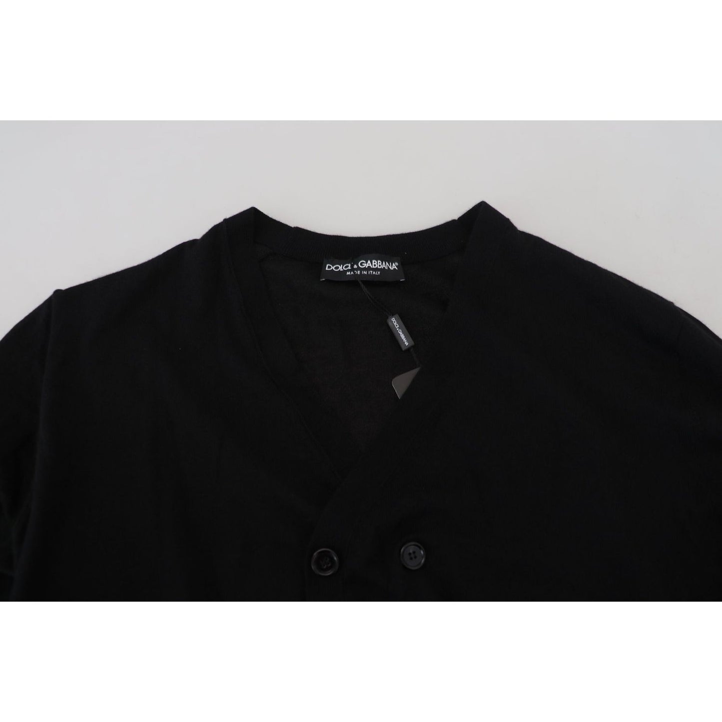 Dolce & Gabbana Black Cashmere Button Down Cardigan Sweater TSH83993-50