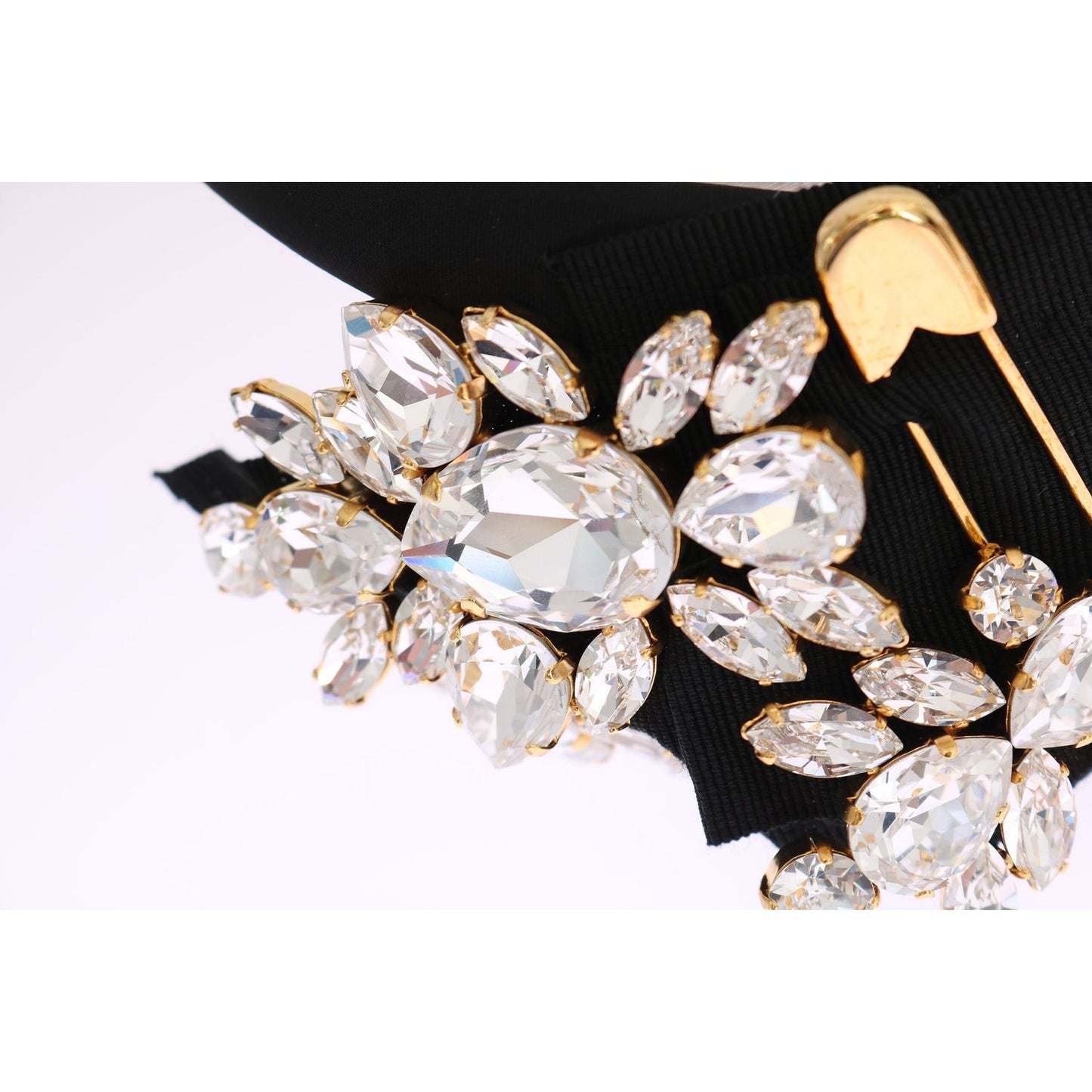 Dolce & Gabbana Black Crystal White Hair Parrucchiera Headband Diadem SMY1036